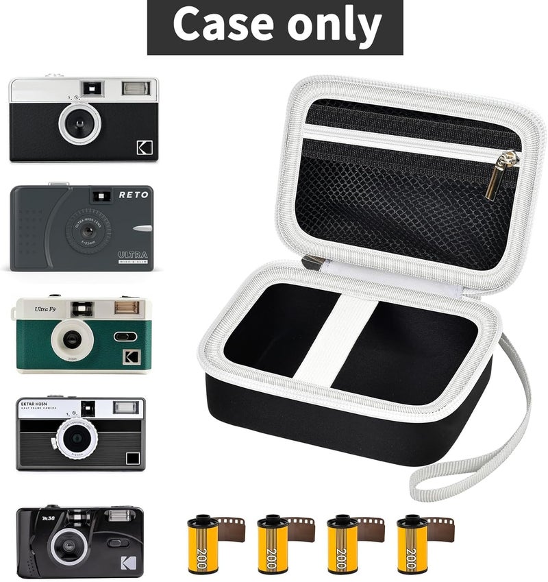 Grapsa Digital Camera Case Compatible with KODAK EKTAR H35 H35N Half Frame Film Camera, Storage Holder Organizer for Kodak Ultra F9 M35 M38 Paper Shoot kamera, 35mm Film Rolls (Box Only) - Black - Image 2